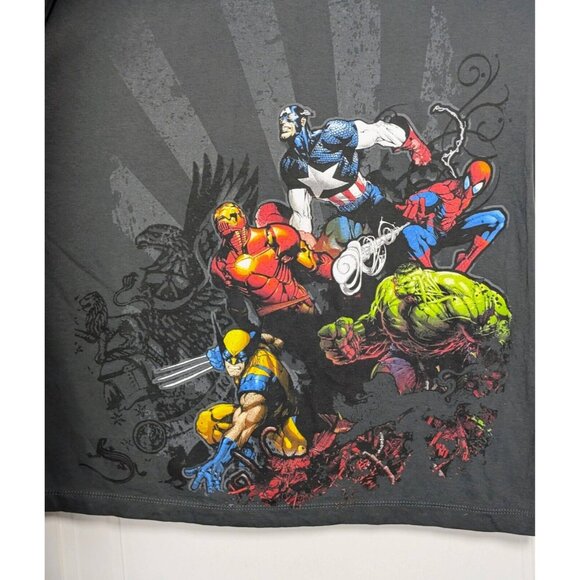 Vintage Marvel Tee Shirt Mens 2XL XXL Gray Mad Engine Avengers X-Men Y2K VTG - Picture 2 of 4